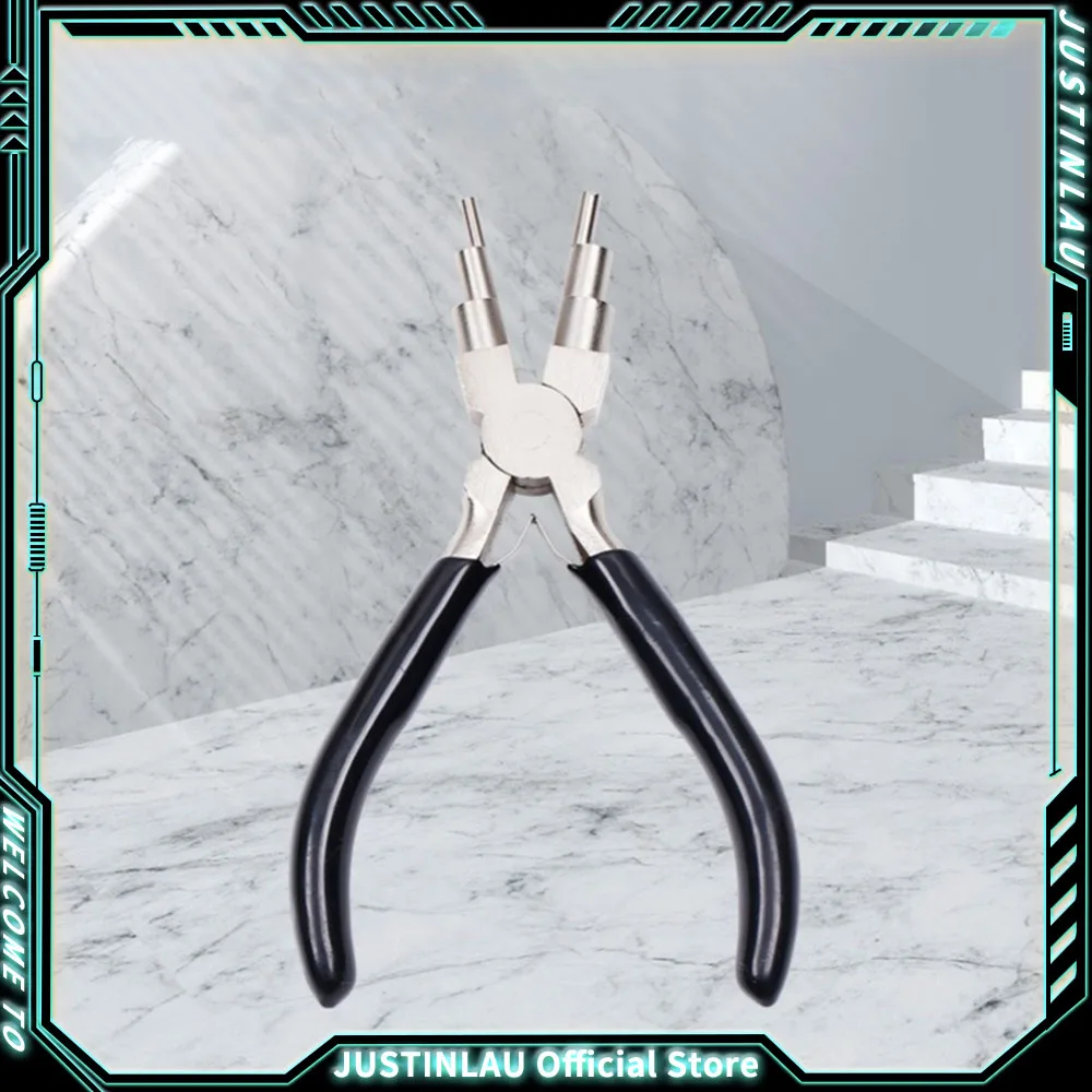 6 in 1 Bail Making Pliers with Extra Foam Grip- Wire Plier Loopers for Jewelry Making- Comfort Grip Handle 2mm To 9mm Loops