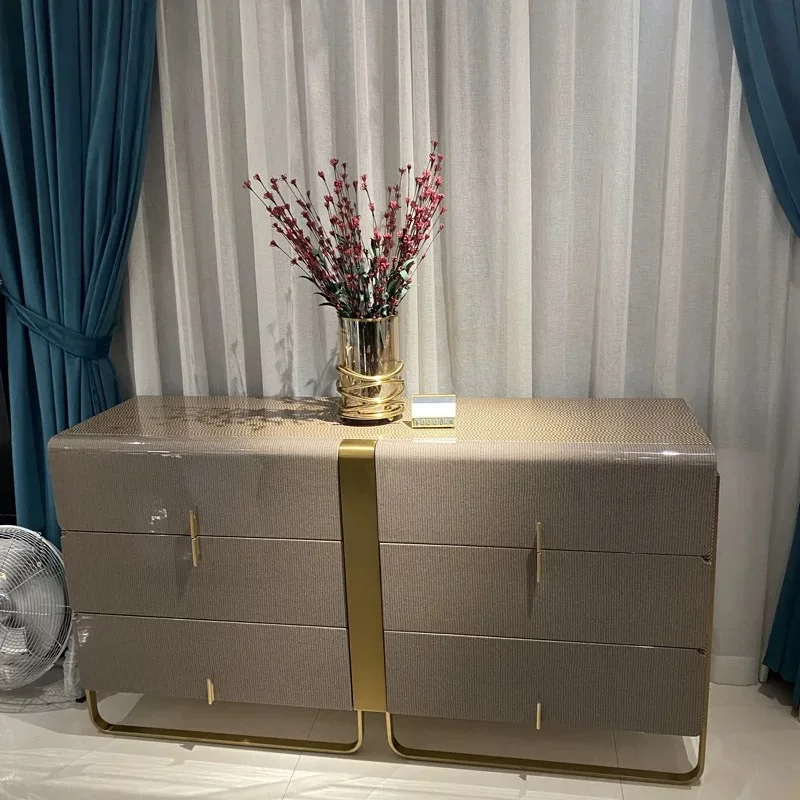 Premium Italian light luxury fan high-end bright tree tumor TV cabinet large apartment living room locker fashion