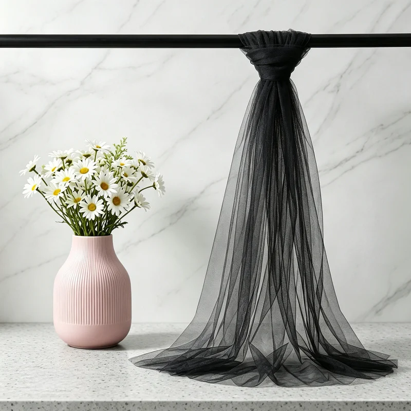 Black Tulle Fabric Rolls, Tulle Bolt for Wedding & Baby Shower Party Decor, DIY Tutu Wrapping Craft Supplies