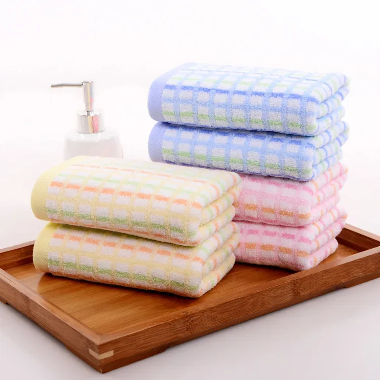 100% Cotton Color-Striped, Twist-Free, Ultra-Soft & Highly Absorbent Face Towel – Thickened with Embroidered or Printed Design