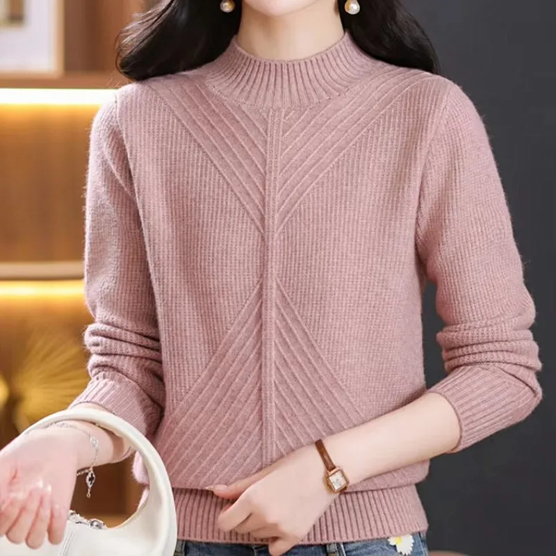 

Woman Clothing Warm Knitted Top Female Spring Autumn Pollover Shirt Winter Basic Wear Sweater For Women Long Sleeve Jumper