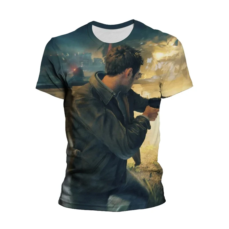 Alan Wake 2 T-shirt męski z nadrukiem 3D kobiety z okrągłym dekoltem Tshirt moda z krótkim rękawem fani gier T shirt odzież Unisex