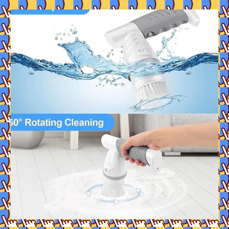 

A79I Портативная беспроводная электрическая щетка для чистки ванной комнаты, водонепроницаемая с 5 сменными чистящими щетками