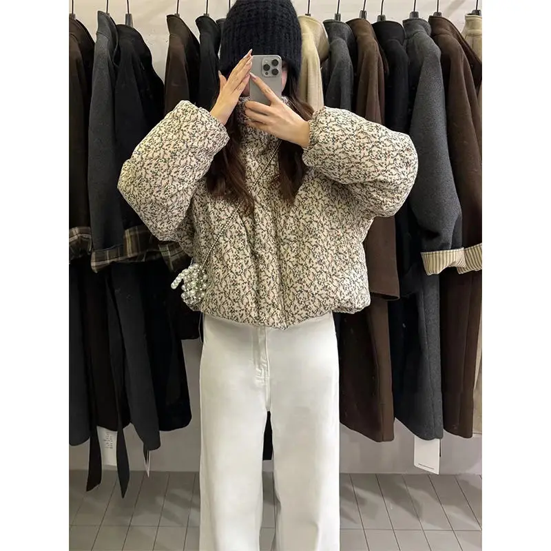 

Gagarich, женская хлопковая куртка с цветочным принтом в корейском стиле, зима 2025, новый дизайн, повседневная модная теплая куртка с воротником-стойкой, верхняя одежда, парки