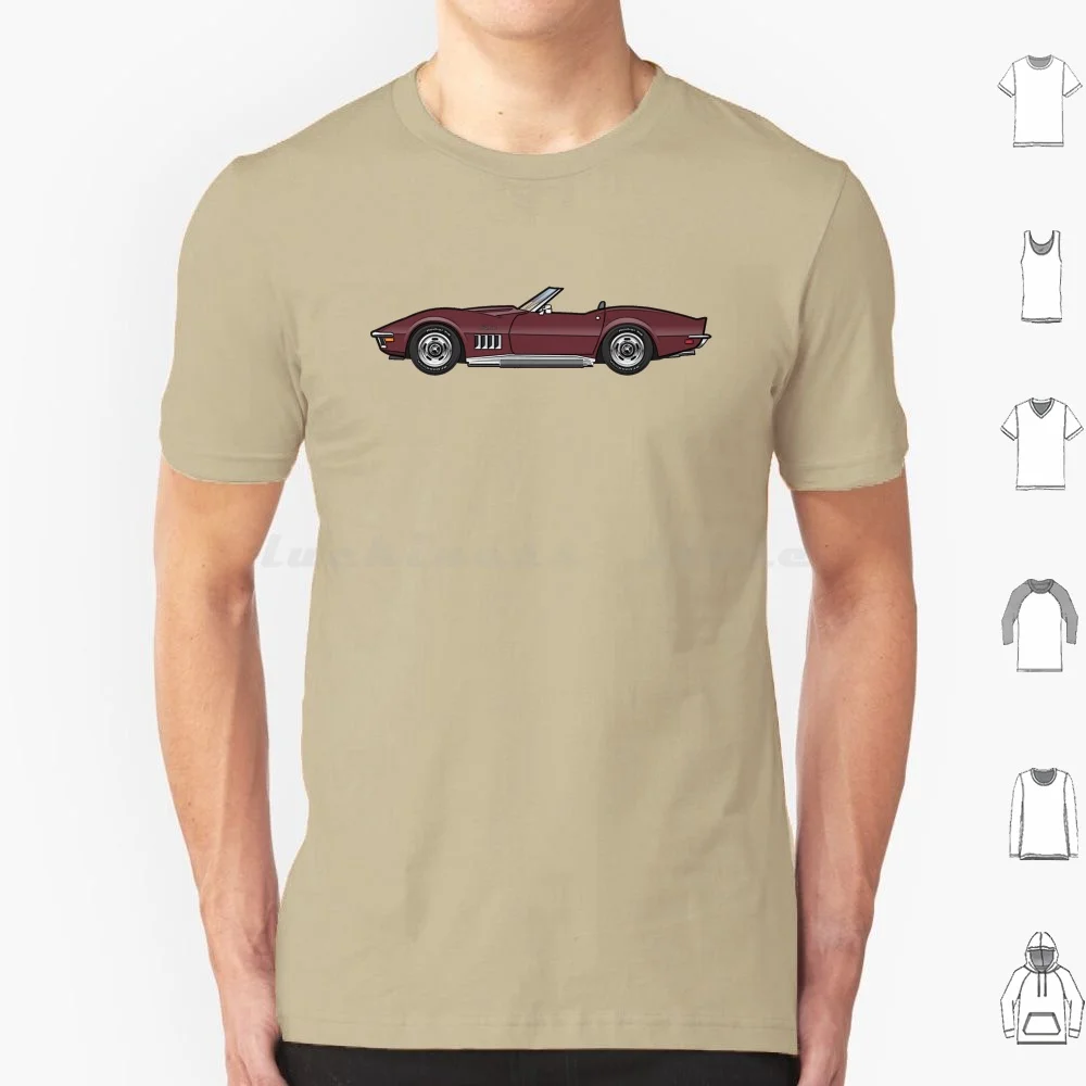 Camiseta convertible 68-69 de algodón para hombre y mujer, estampado DIY 68 1968 69 1969 V8 L30 327 350 396 Convertible Chevy Stingray Corvette