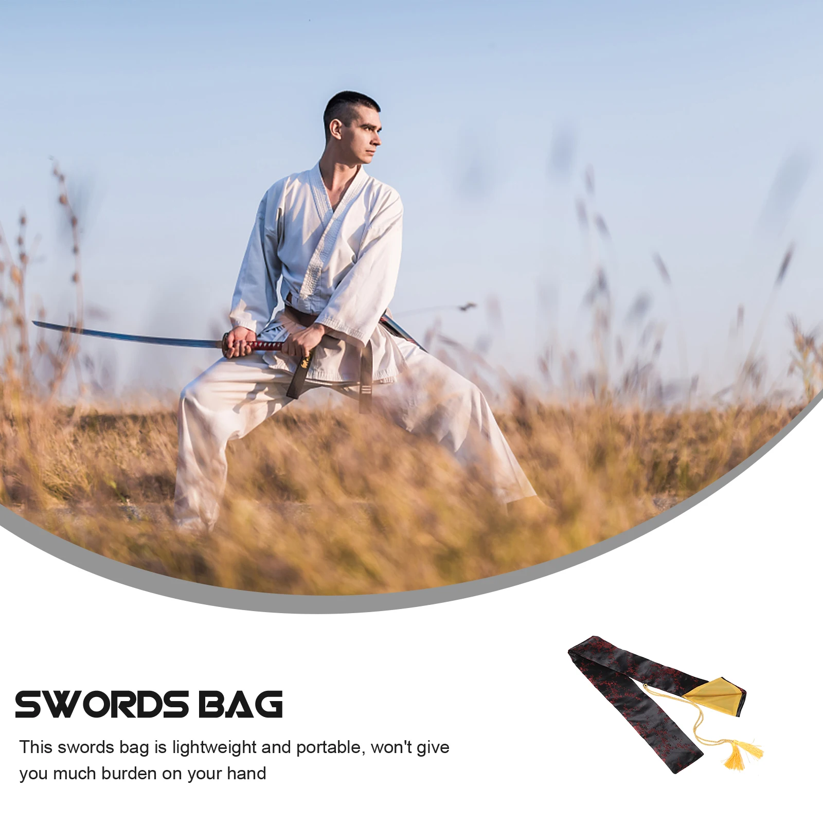 Luxury Silk Sword Bag Durable Tai Chi Container Lightweight Storage Pouch Smooth Surface Protective Multipurpose