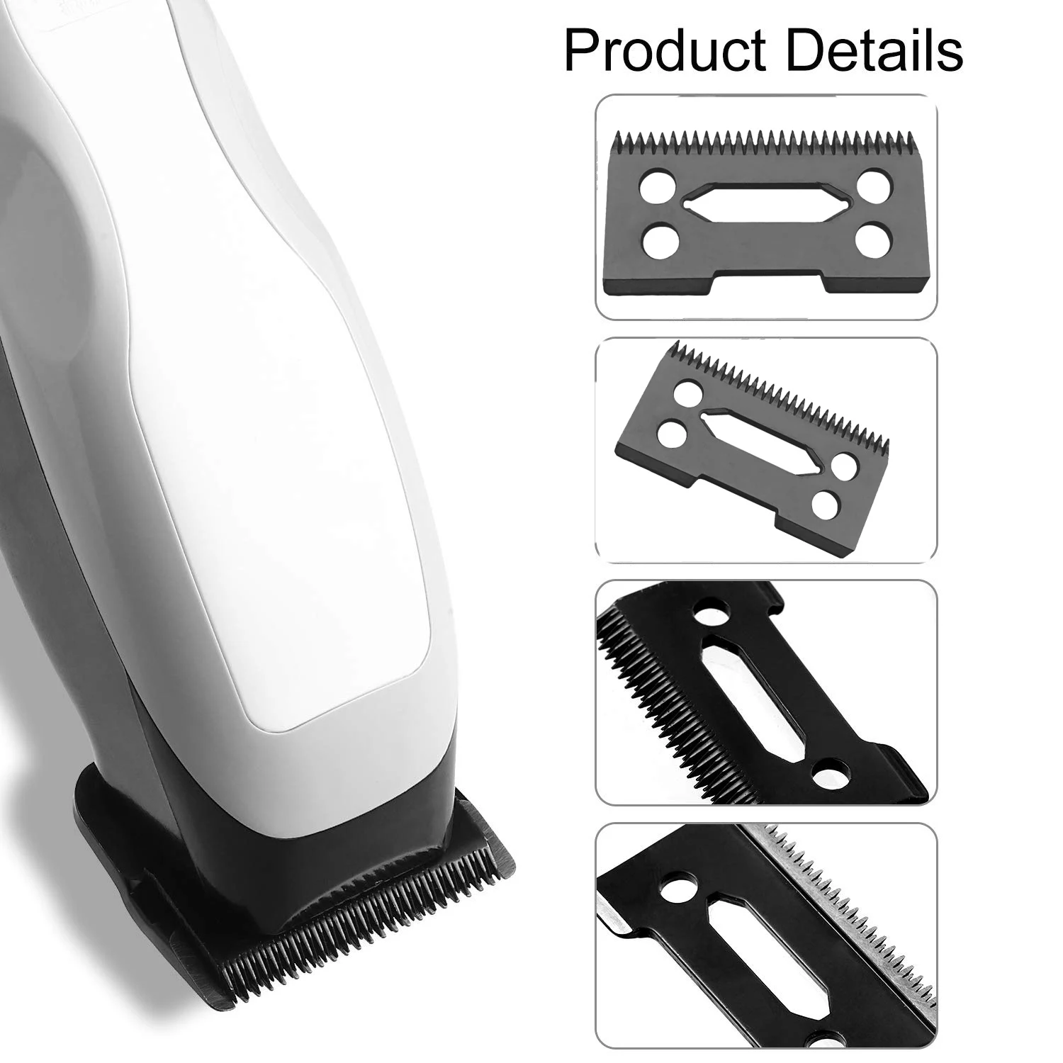 A24P 6 Pcs Ceramic Blade Ceramic Replacement Cutter ,28 Teeth Ceramic Clipper Blade Replacement Cutter 2-Hole Clipper,Black