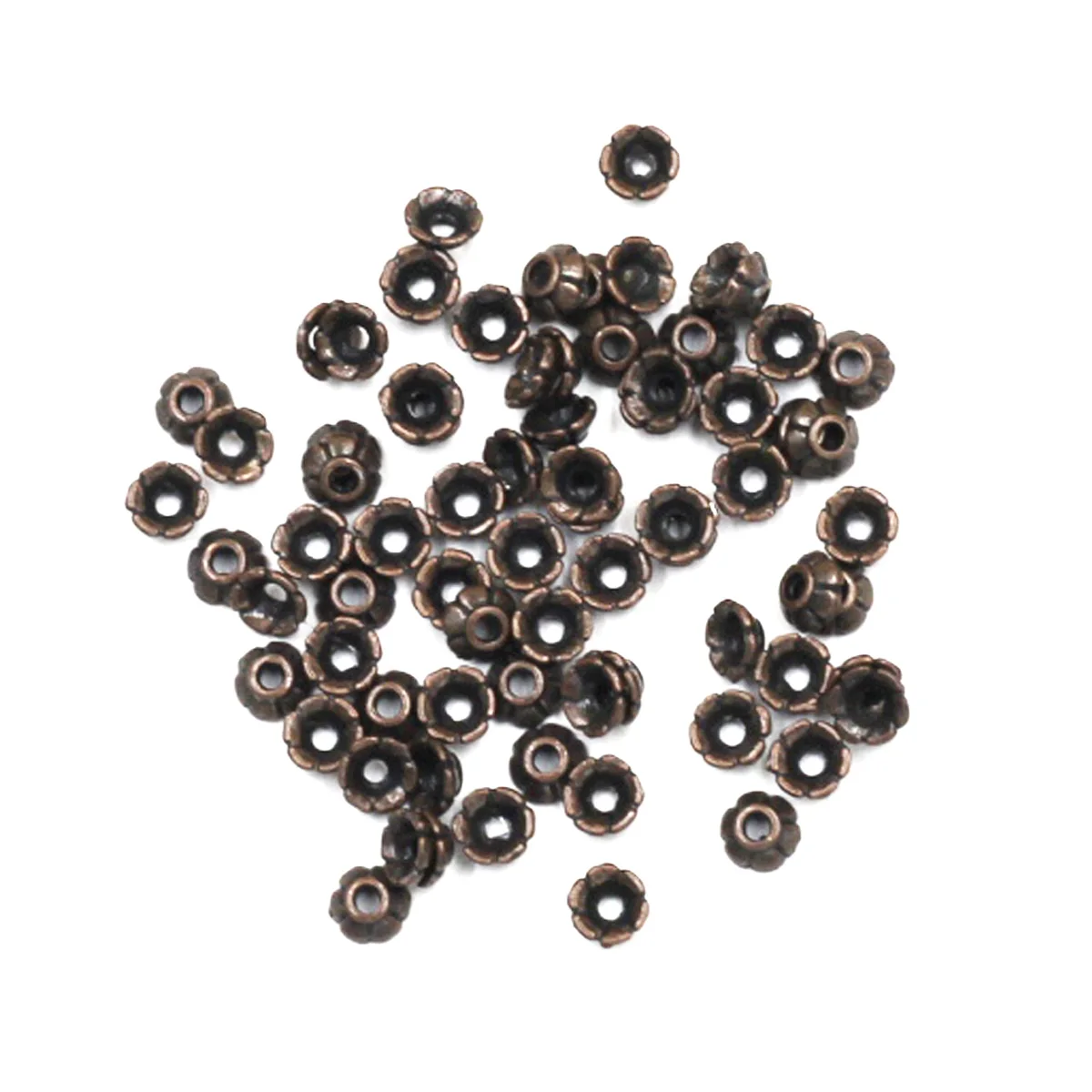 500 Stück Endperlenkappen, Blumenform, Silber, Gold, Kupfer, Bronze, Ton, gemischt, klein, passend für 4–5 mm Perlen, Schmuck, DIY, 3 mm – Detail 7