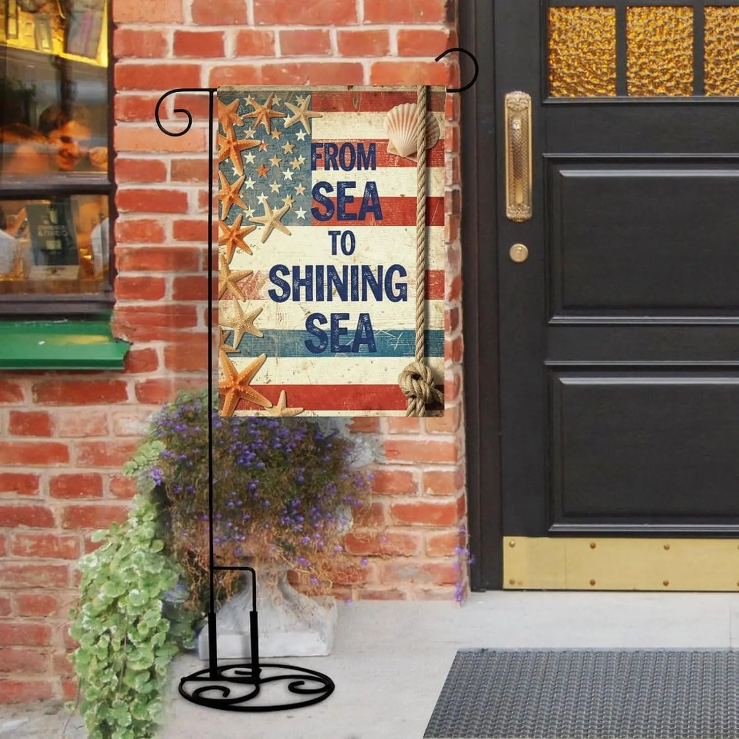 12x18 Inch From Sea to Shining Sea 4th of July Garden Flag Double Sided Nautical Coastal Decor IIC