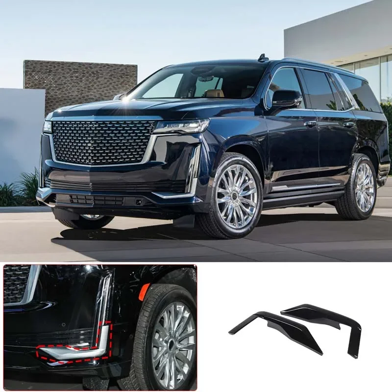 

For Cadillac Escalade 2021 2022 2023 ABS Black Front Daytime Running Light Under Trim Strip Exterior Modification Accessories