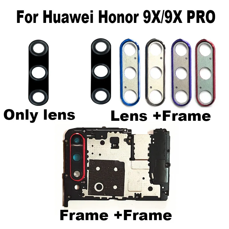 Back Glass Lens For Huawei Honor 9X Pro Back Camera Lens Glass Cover Frame Adhensive Sticker Repair Parts