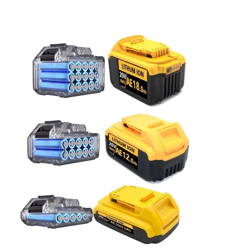 1 New 100% Original 12000mAh 20V for Dewalt Power Tool Battery DCB206 20V 18.0Ah Battery DCB206 20V Battery DCB200