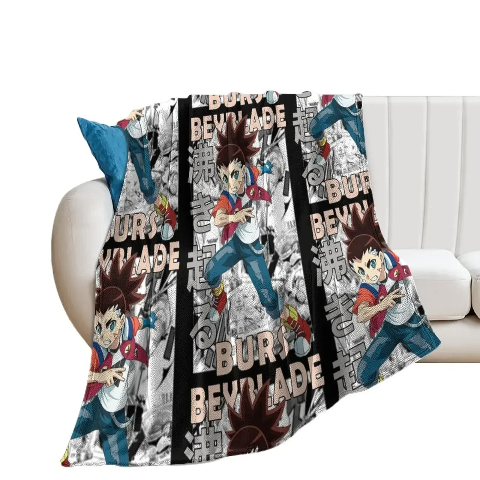 Aiger Akabane Beyblade Burst V2 Manga Backdrop Design Throw Blanket Hairy for winter Beautifuls Blankets