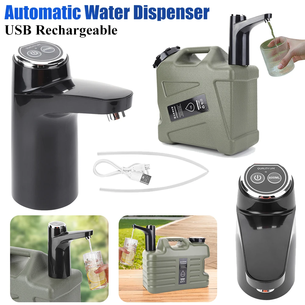 

Electric Water Pump USB Rechargeable Portable Water Dispenser One Key Switch Mini Water Pump for Camping Water Tank