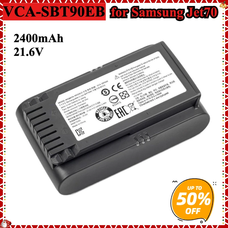 

2400mAh New Battery VCA-SBT90EB VCA-SBT90E Battery for Samsung Jet70 Vacuum Cleaner