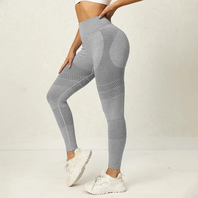 Leggings de fitness pour femmes, sexy, slim, taille haute, sans couture