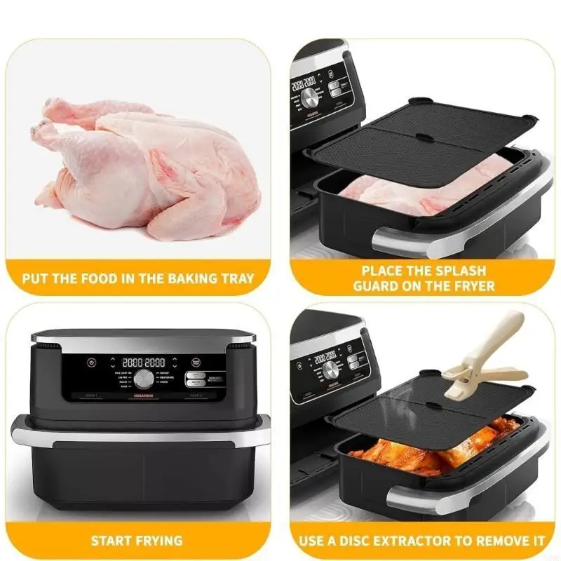 에어 프라이어 요리 커버 오일 스플래시 방지 메시 식기 세척기 안전 재사용 가능한 부엌 도구 실리콘 요리 요리를위한