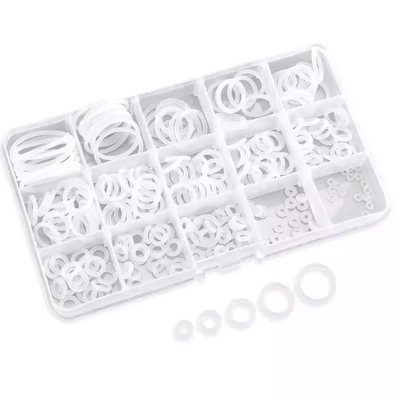 

Waterproof Sealing Ring Nylon Plastic Flat Washer ID：1-30mm WD：1-3mm Insulated Washer Silicone Leak-Proof Seal Pad Set