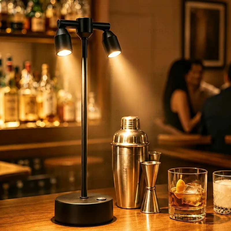Retro Led Atmosphere Spotlight Modern Minimalist Cafe Mood Light Bar Restaurant Desk Lamp Rechargeable Home Decor Night Light