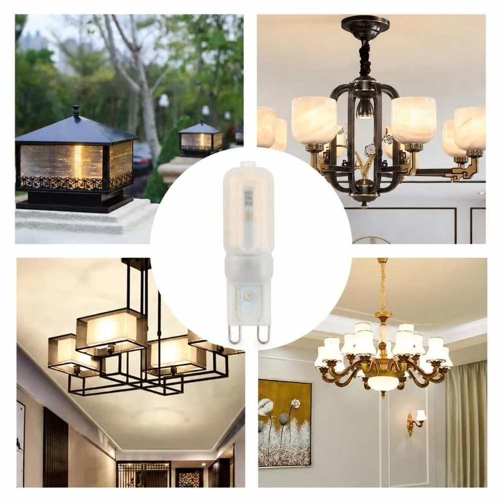 5 Pack Energy Efficient T4 LED Light Bulb Dimmable G9 Bulb 22 LED Frosted Shell LED Bulb Chandelier