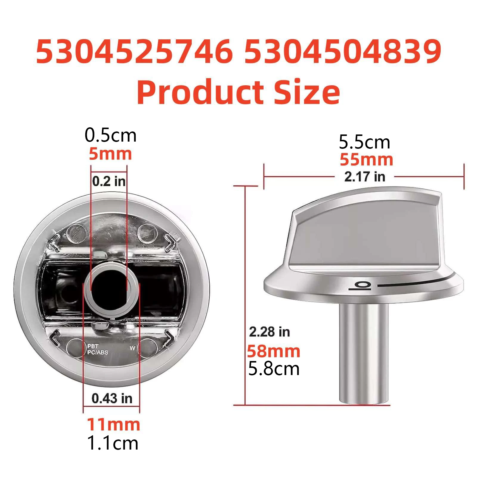 5 قطعة/المجموعة موقد غاز مفتاح دوار مقابض التحكم استبدال أجزاء لفرن فريجيدير مجموعة الغاز الملحقات 5304504839 ، AP6997304