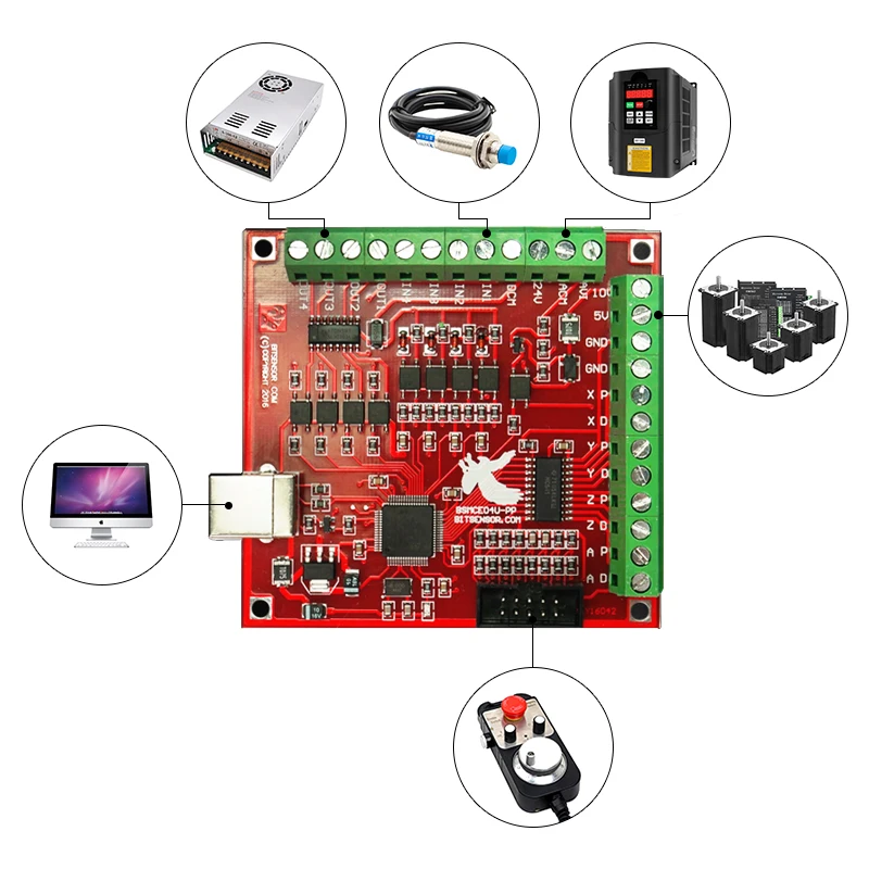 Imagem -05 - Circuito Fechado dc Stepper Motor Eixos Nema 23 2.2n 3n 3m Encoder Driver Híbrido Hbs57h Fonte de Alimentação 350w Placa Mach3