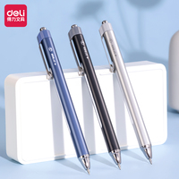 Deli 3pcs 0.5mm Black Ink Straight Liquid Gel Pen Signing Pen Office Pen School Supplies Stationery High-quality Pen