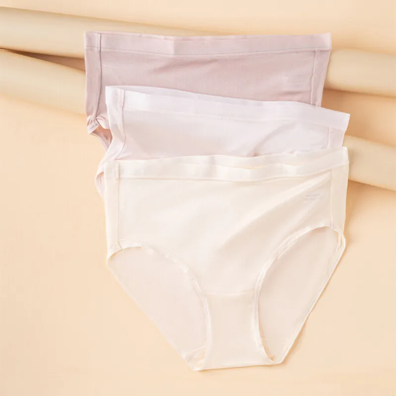 

3 Pairs 100% Mulberry Silk Underwear Women Briefs Lady Panties Silk Sliky Briefs