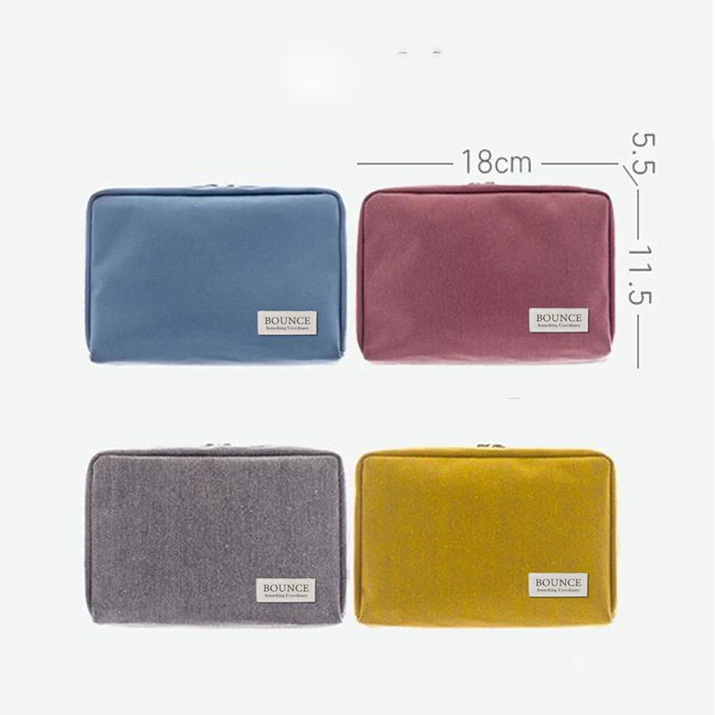 

DHL50pcs Women Oxford Plain Large Capacity Square Waterproof Protable Cosmetic Bag