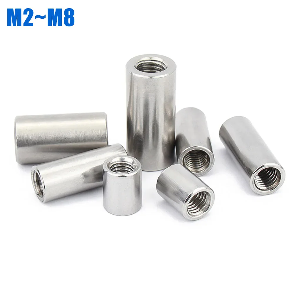 M2 M2.5 M3 M4 M5 M6 M8  304 Stainless Steel Extend Long Lengthen Round Coupling Nut Sleeve Tubular Nuts Joint Sleeve Nut