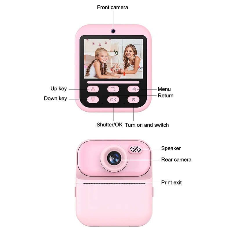

Digital Children Camera For Photography Mini Printer Portable Thermal Instant Print Photo Kids Camera HD Video Camera Shooting