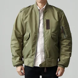 2024 Winter New American Retro Cotton-padded L-2 Flight Jacket Men's Air Force 100% Nylon Waterproof Loose Baseball Cargo Coat
