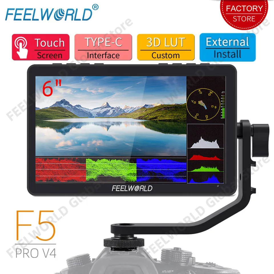 FEELWORLD F5 Pro V4 6 Inch Touch Screen DSLR Camera Field Monitor