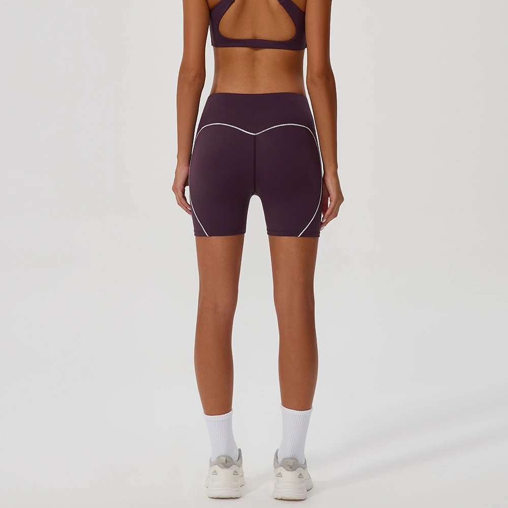 

Striped Colorblock Booty-Enhancing Yoga Shorts High-Waisted Tummy Control 4-Way Stretch Leggings for Gym & Streetwear Workouts