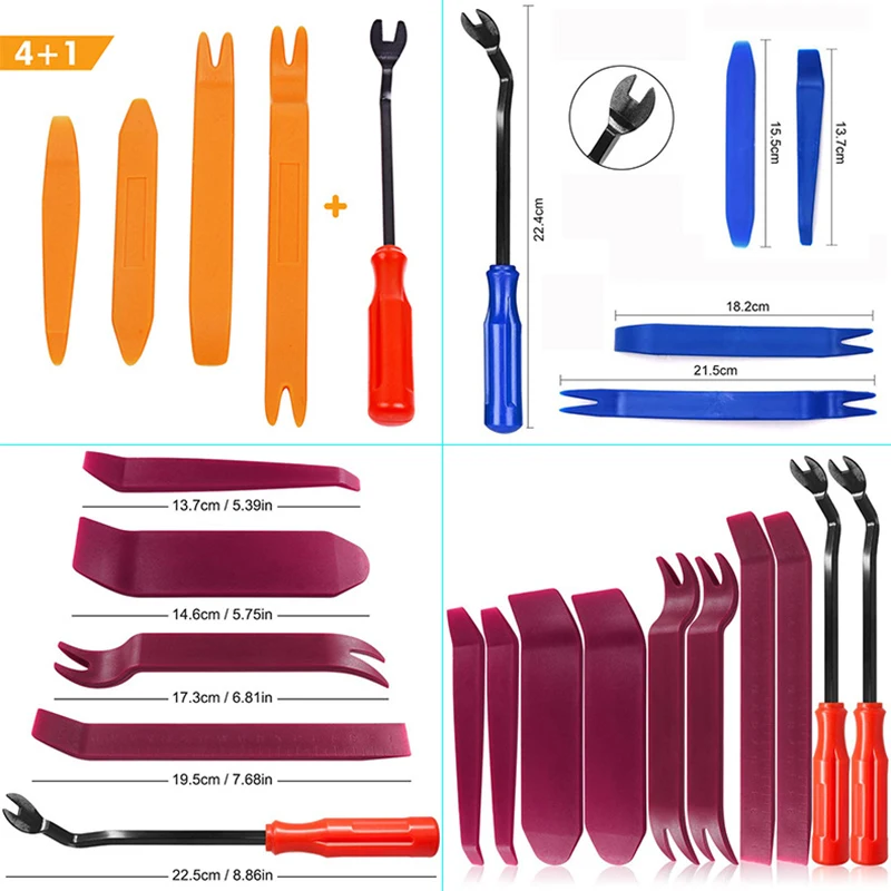 Auto Door Clip Panel Trim Removal Tool Kits Navigation Disassembly Blades Car Interior Plastic Seesaw Conversion Repairing Tools