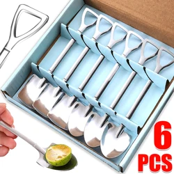 6/2/1Pcs Stainless Steel Shovel Spoon Creative Tea Coffee Spoons Cream Dessert Watermelon Tiny Scoop Home Tableware Cutlery Set