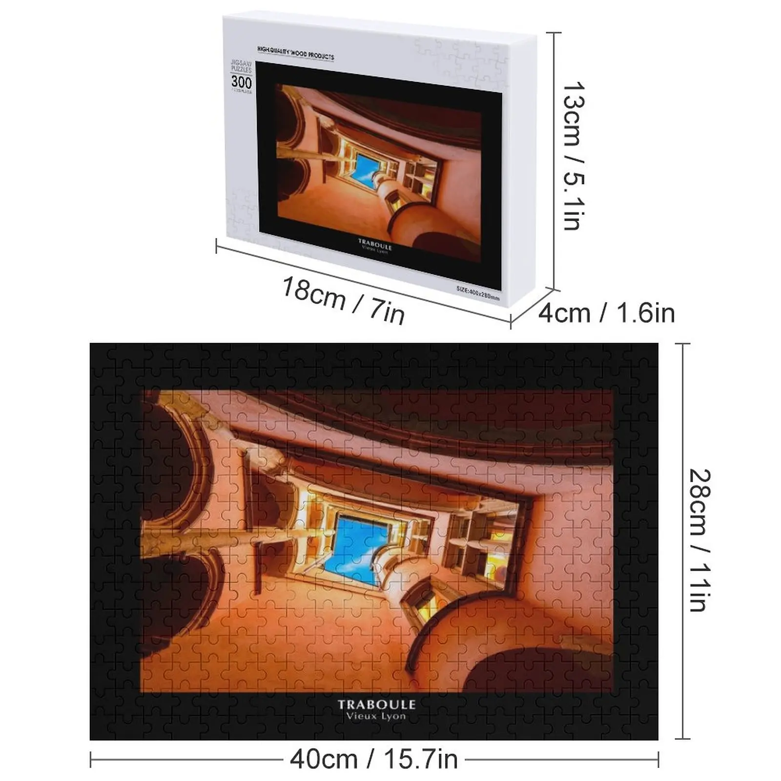 Traboule de Lyon Rompecabezas Nombre personalizado Foto personalizada Animal Juguete para bebé Rompecabezas