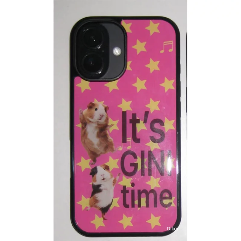 Korean Vintage Guinea Pig Stars Matte Phone Case For iPhone 17 Air 16 15 14 12 13 11 Pro Max Mini Plus Anti Fall Back Y2k Cover - view 5