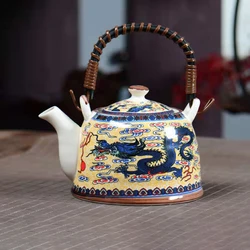 High Quality Blue and White Porcelain Teapot 900ml Kung Fu Tea Set Heated Kettle Teaware Pot Teapots Puer Cup Chinese Mug Clay