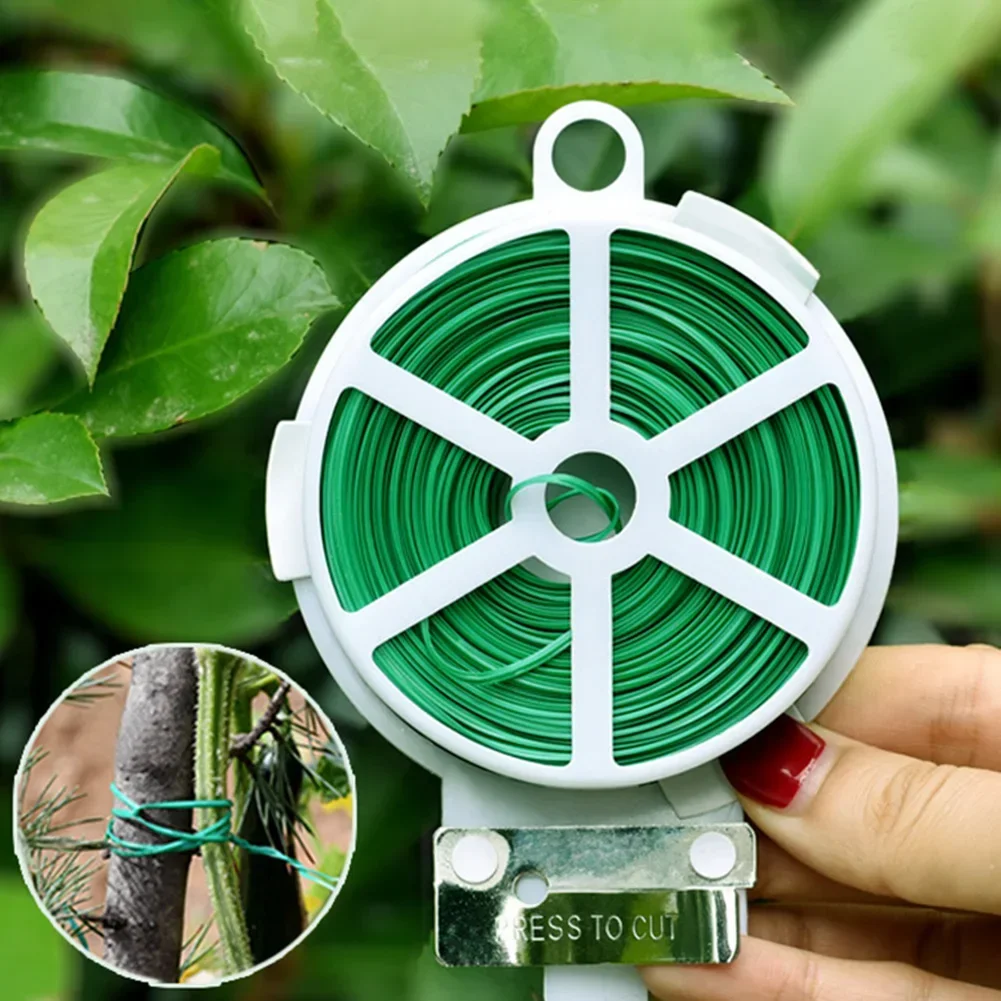 20/30/50/100M Roll Wire Ties Gardening Climbing Vines Fixed Ropes Flower Plant Support Strap Green Garden Cable Brackets Ties