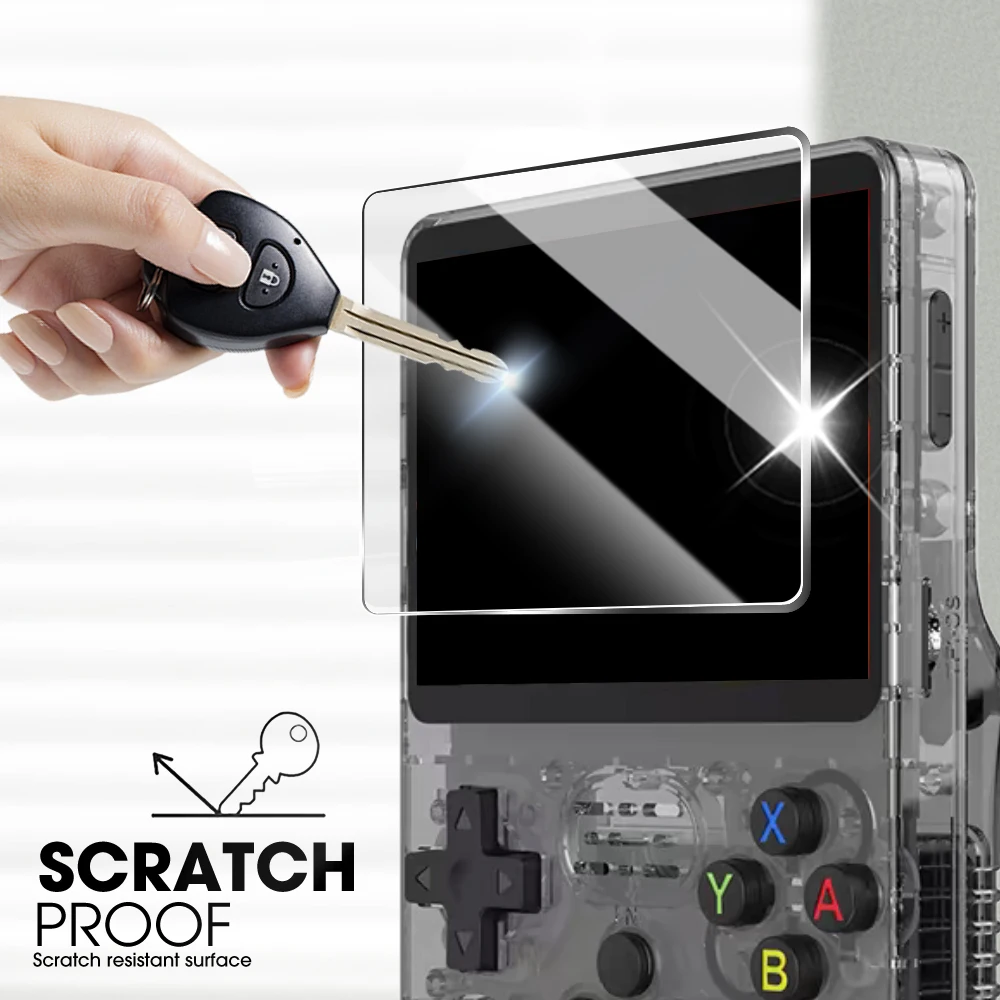 Bag with Screen for R36S Game Console Protector Accessories Kit Screen Protector Tempered Glass Film & EVA Portable Storage Bag