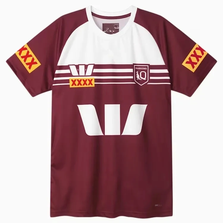 2023 Queensland Maroons State of Origin Rugby Training Tee Jersey Custom name and number size S--5XL