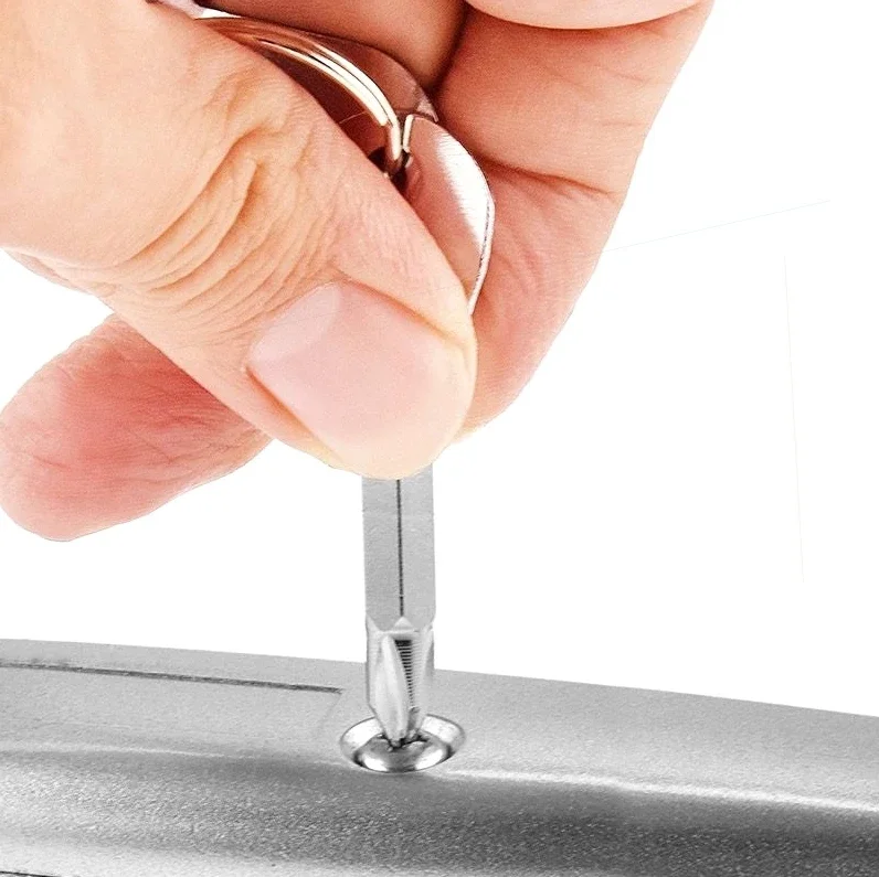 Tragbarer Phillips- und Schlitzschraubendreher-Satz Schlüsselring Schlüsselanhänger Mini Taschenwerkzeug Kreuzschraubendreher Reparaturwerkzeug Gadget EDC Klein – Detail 3