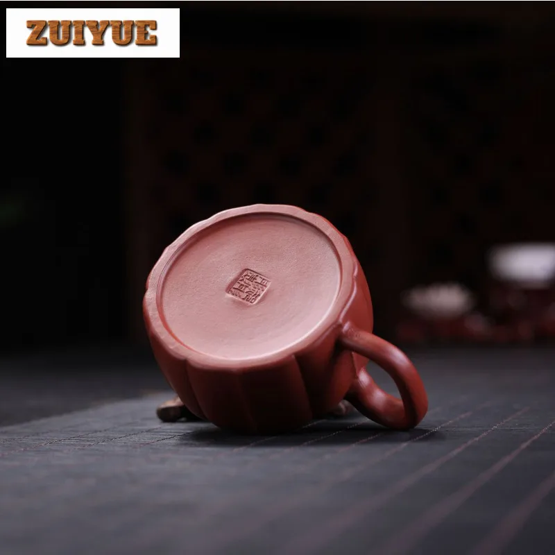 200 مللي ييشينغ الأرجواني الطين أباريق الشاي اليدوية الضلع دي تشونغ وعاء الخام خام Dahongpao الطين الشاي Infuser غلاية مع مصفاة Zisha طقم شاي #6