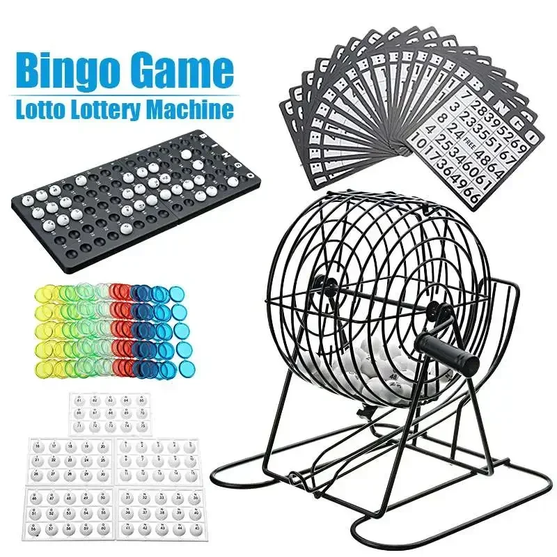 1SET permainan Bingo konsol simulatif mesin lotere anak mainan edukasi mesin Bingo kreatif alat peraga permainan pesta