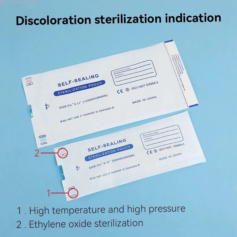 5/10/20/80/100 個使い捨て自己シール滅菌ポーチバッグ 5 サイズタトゥーアクセサリー用品自己粘着クリーンバッグ