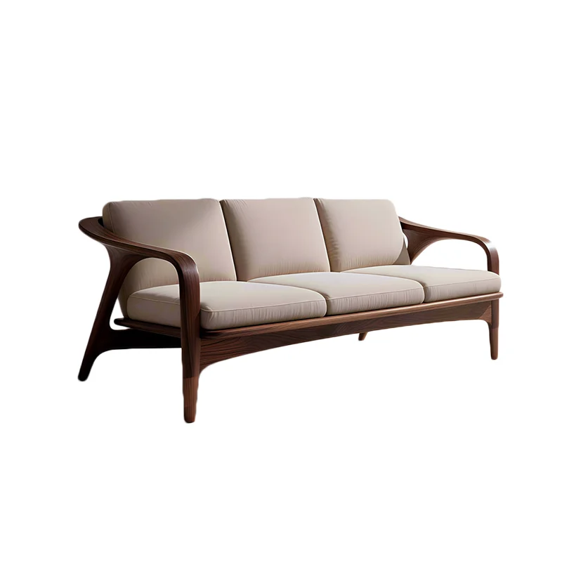 LMM Ming-style sofa: Song's aesthetic minimalist Zen-style fabric sofa furniture