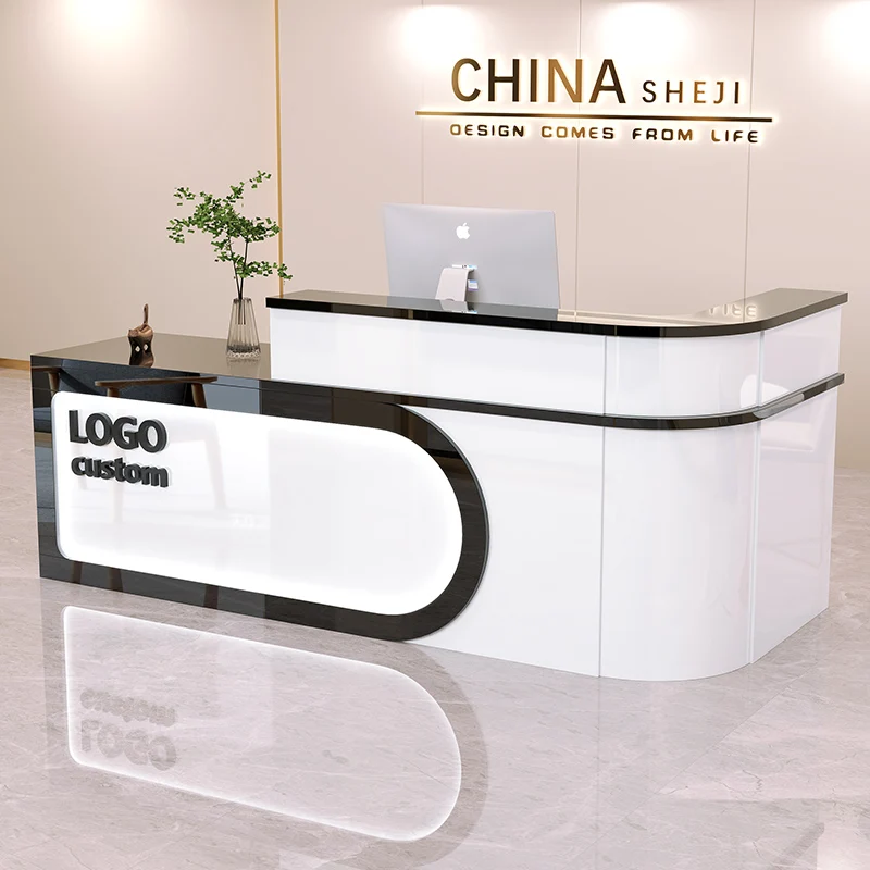 

European Simple Desk Table Exquisite Beauty Luxury Storage Reception Desk Modern Fashion Tresen Rezeption Office Furniture