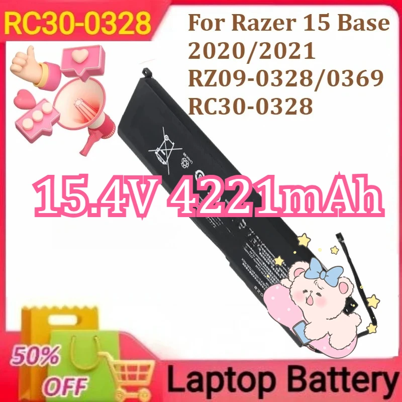 

RC30-0328 RZ09-0270 For Razer 15 BASE 2018 2019 2020 2021 Year RZ09-03009 RZ09-0330 RZ09-0369 RZ09-0410 15.4V 4221mAh