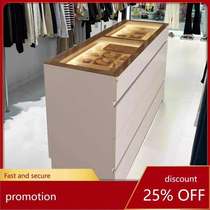 

HT clothing store storage bucket with light simple drawer ultra-thin jewelry storage cabinet